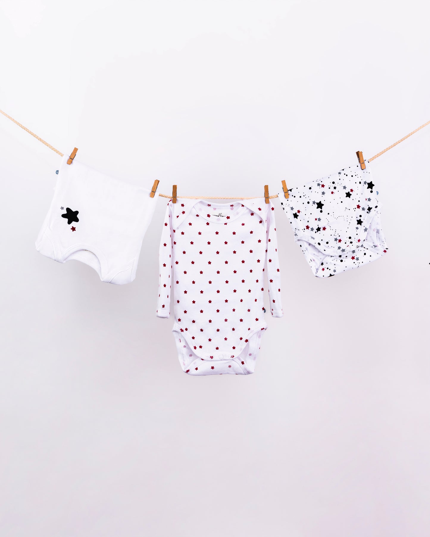 STARS - Full Sleeve - Organic Baby Romper - Set of 3