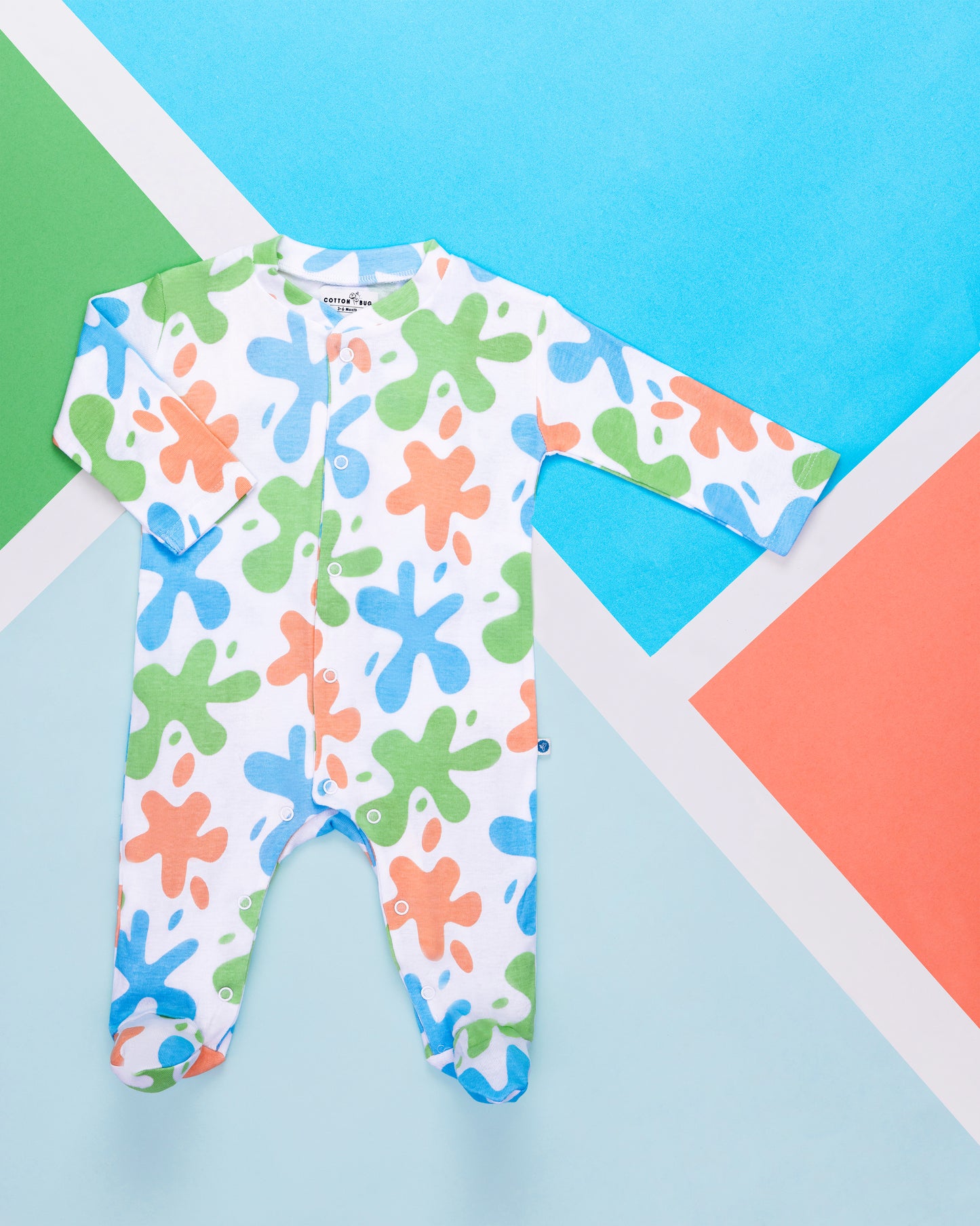 ART SPLASH - Full Pyjama Organic Baby Romper