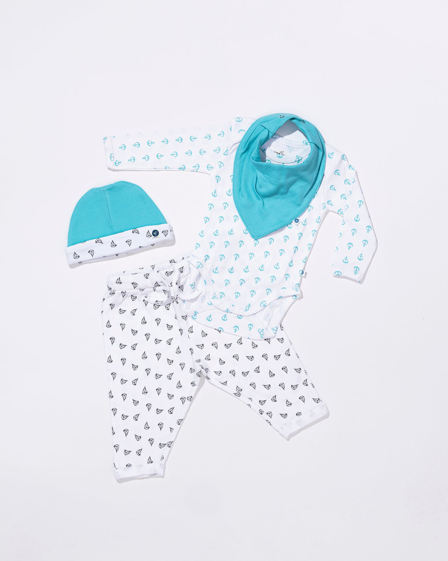 ANCHOR - Full Sleeve - Organic Baby Cotton Romper - Set of 3