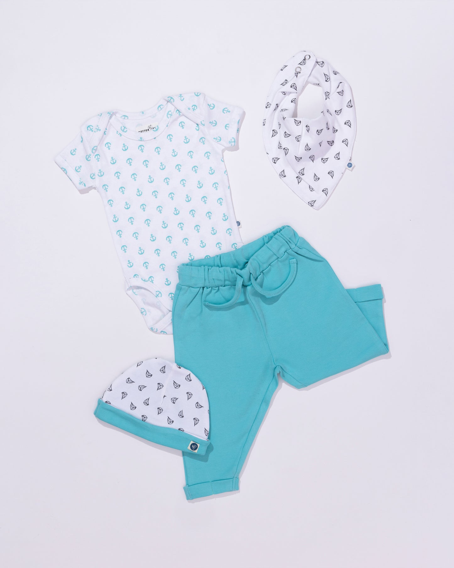 ANCHOR - Half Sleeve - Organic Baby Romper - Set of 3