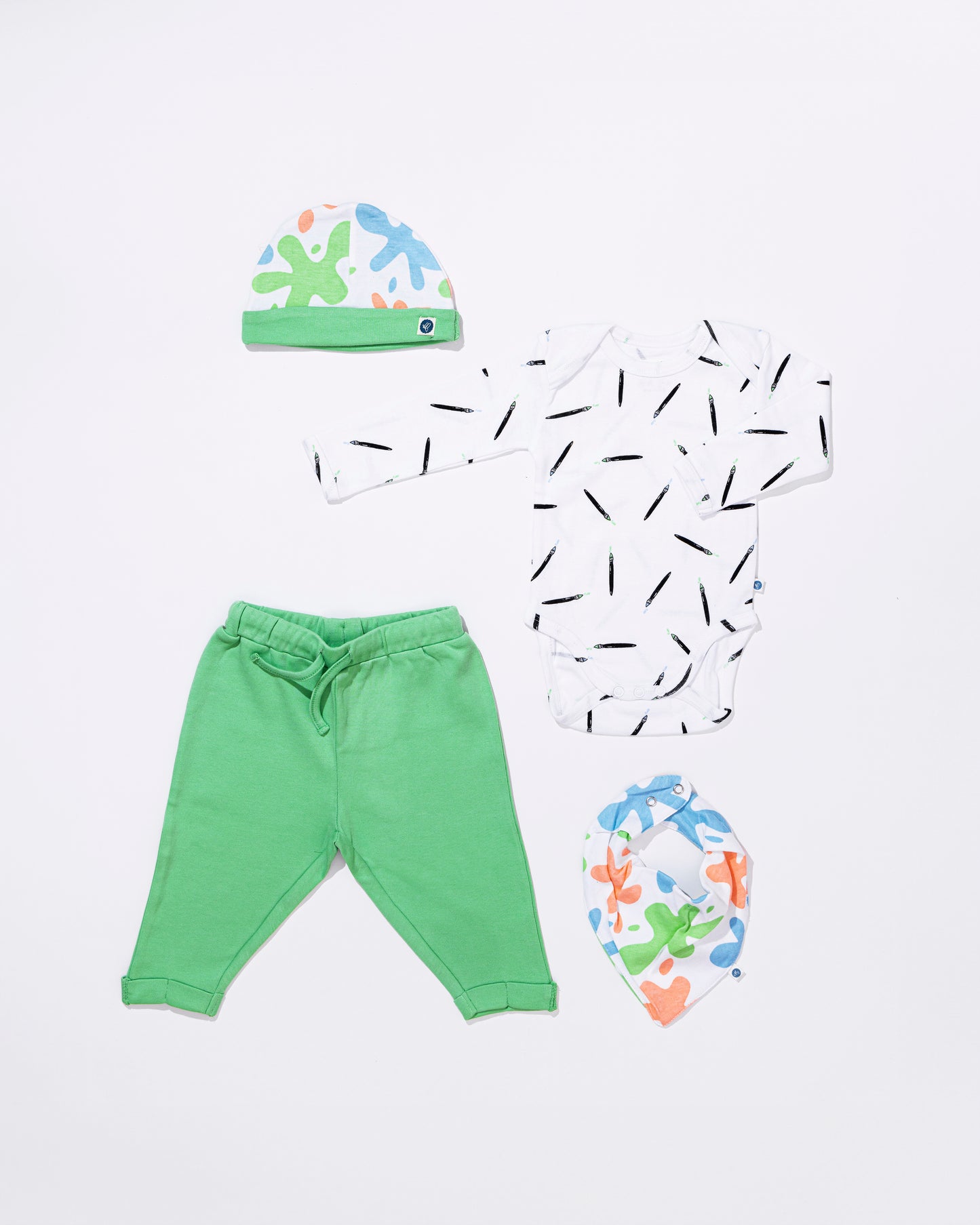 ART SPLASH - Full Sleeve - Organic Baby Romper - Set of 3
