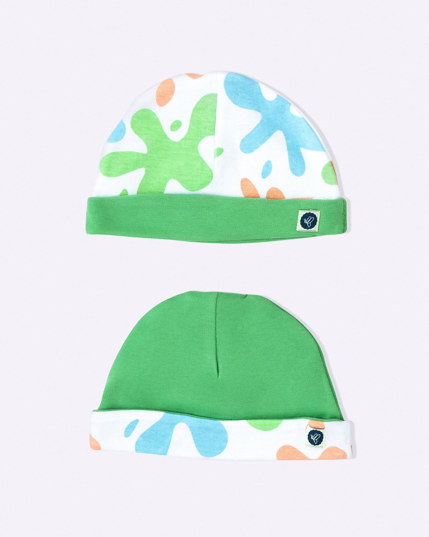 ART SPLASH - Organic Baby Cotton Caps - Set of 2