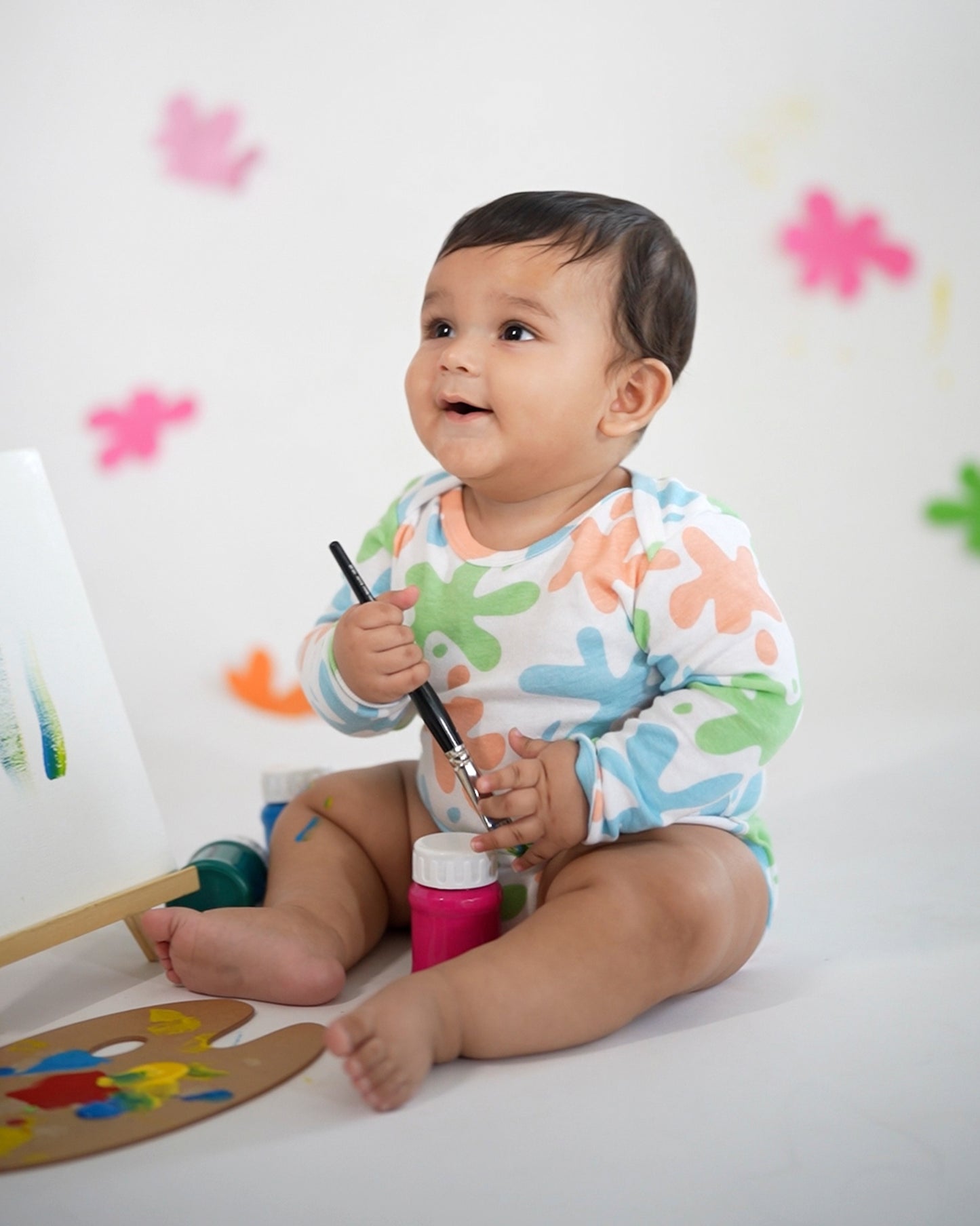 ART SPLASH - Full Sleeve - Organic Baby Romper - Set of 3