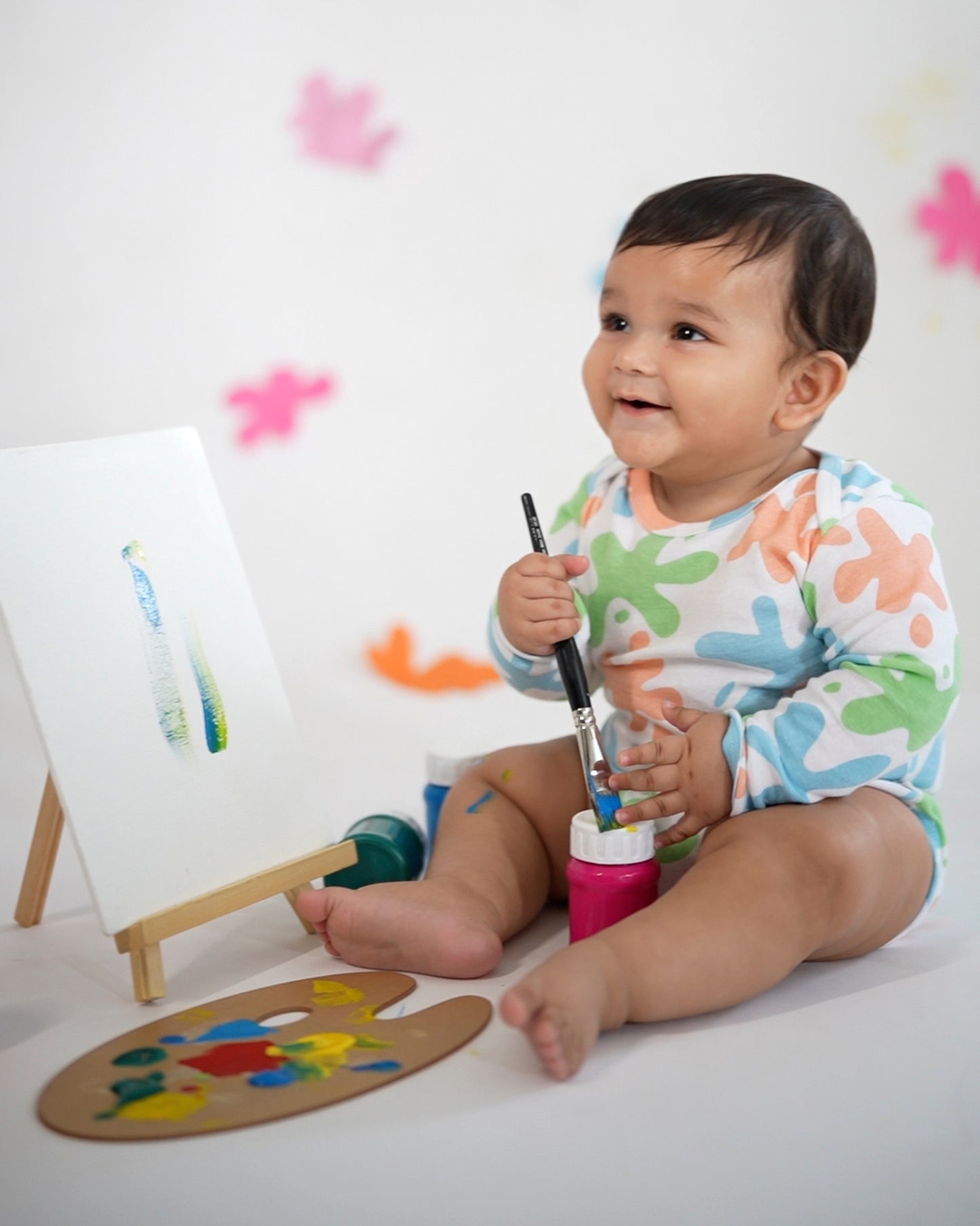ART SPLASH - Full Sleeve - Organic Baby Romper - Set of 3
