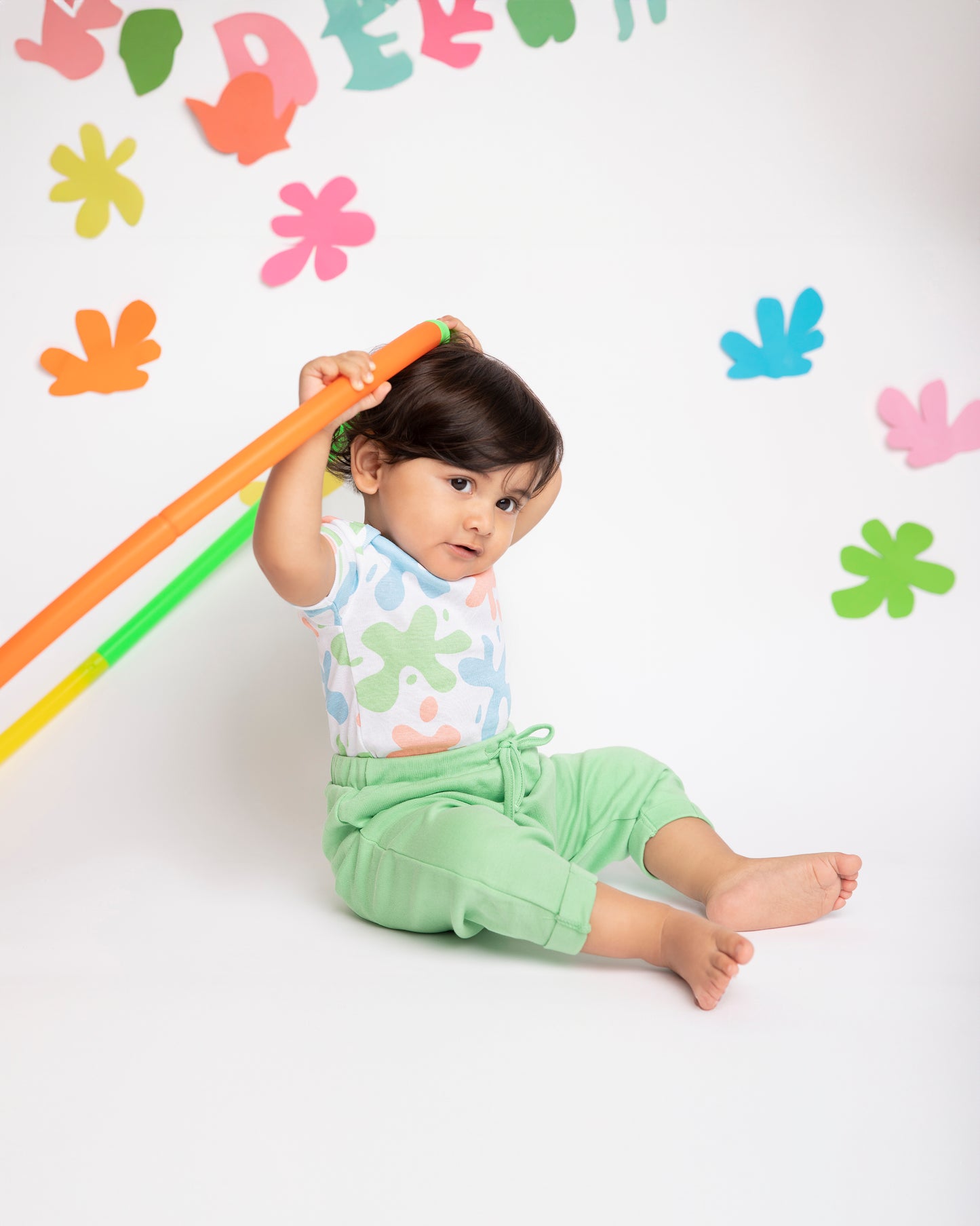 ART SPLASH - Half Sleeve - Organic Baby Romper - Set of 3