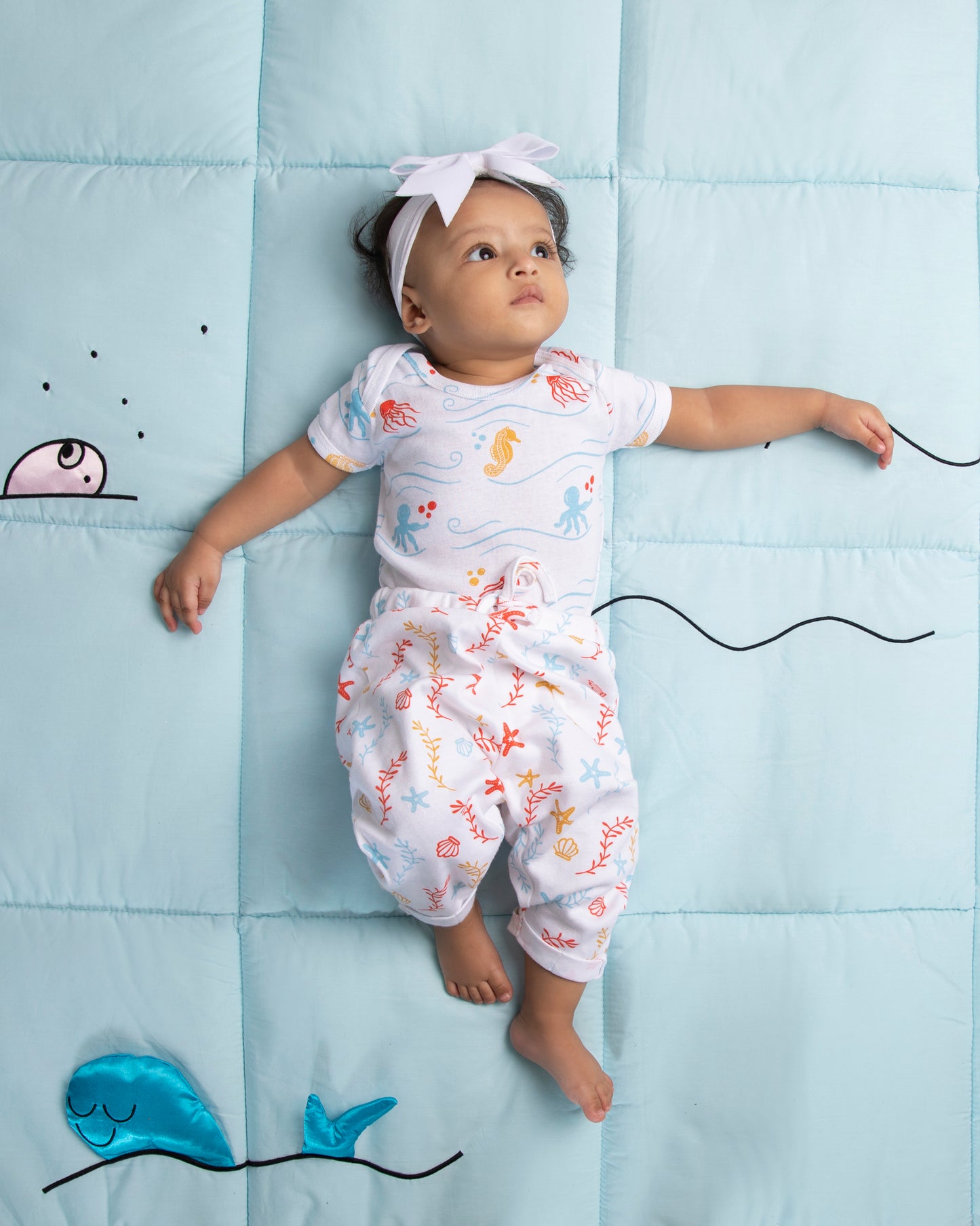 SEA WORLD - Half Sleeve - Organic Baby Romper - Set of 3