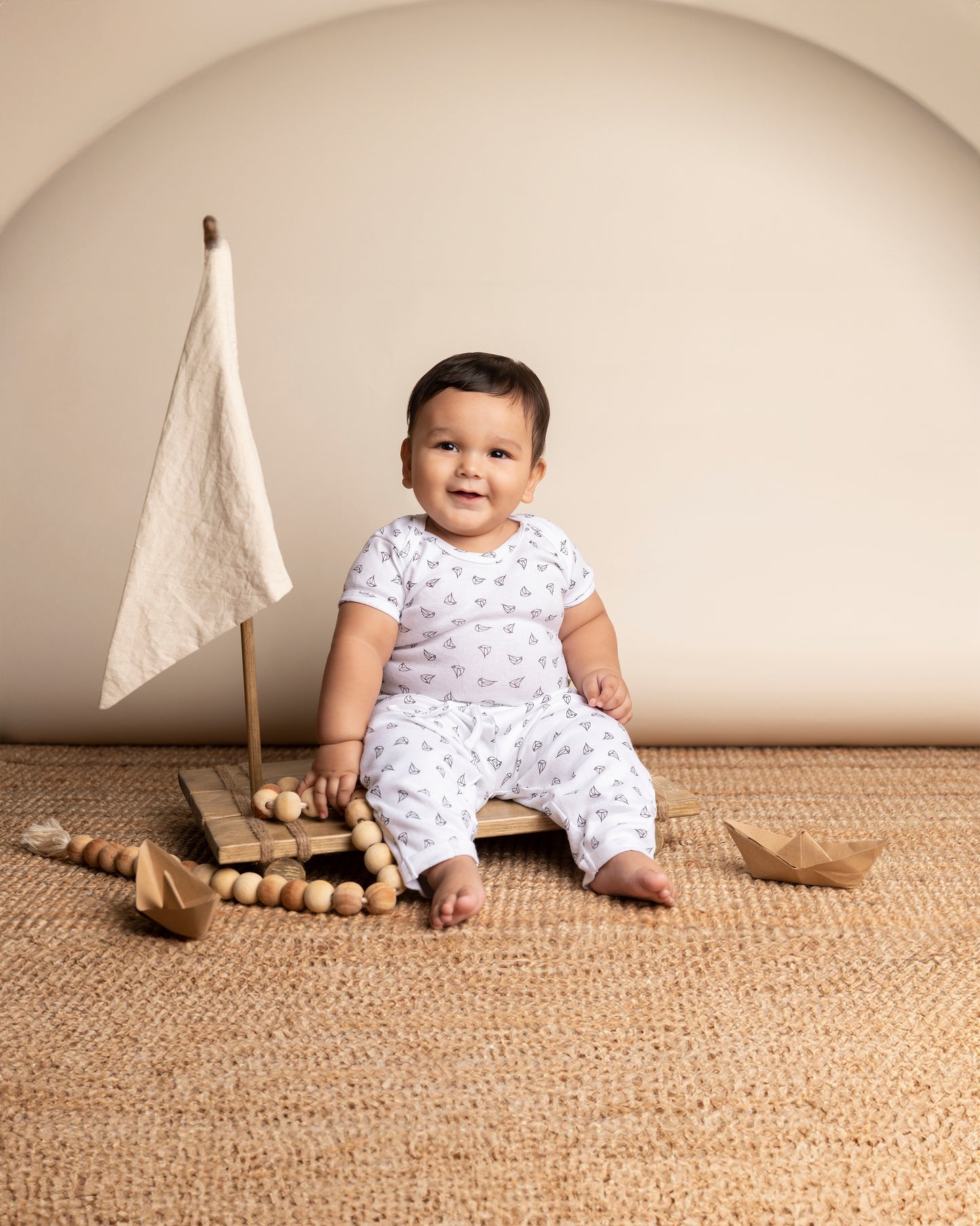 ANCHOR - Half Sleeve - Organic Baby Romper - Set of 3