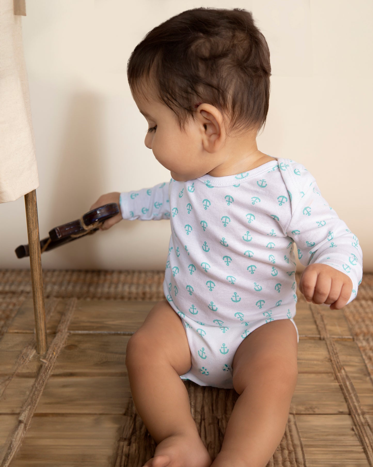 ANCHOR - Full Sleeve - Organic Baby Cotton Romper - Set of 3