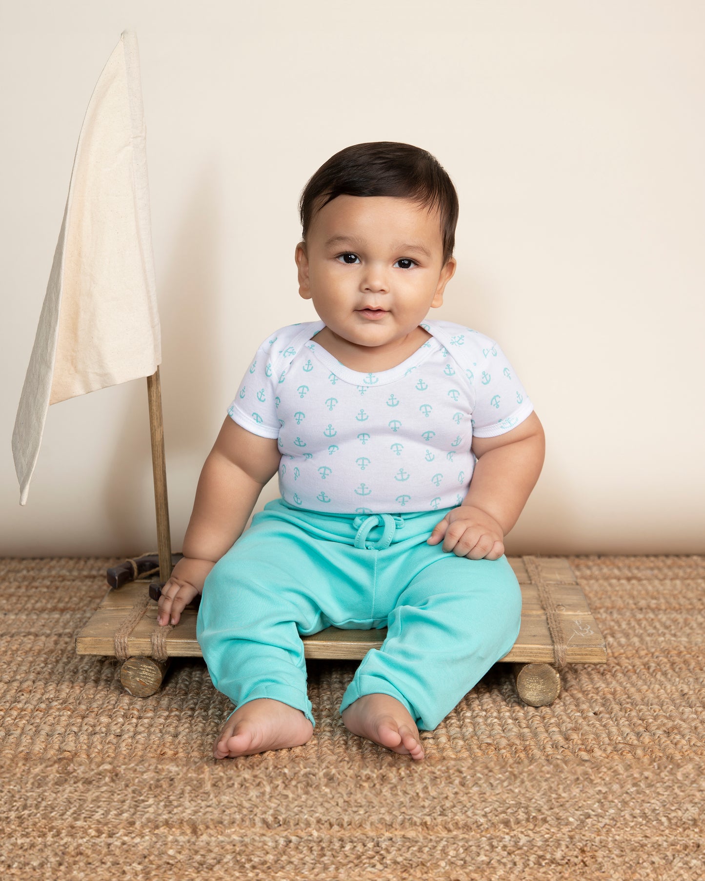 ANCHOR - Half Sleeve - Organic Baby Romper - Set of 3