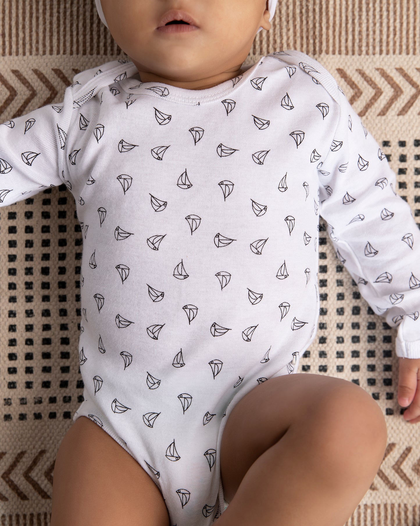 ANCHOR - Full Sleeve - Organic Baby Cotton Romper - Set of 3