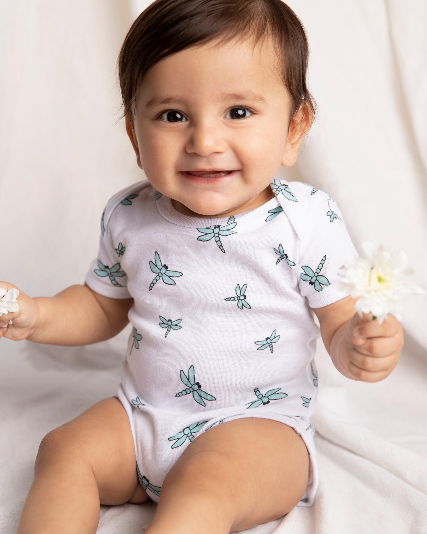 DRAGONFLY - Half Sleeve - Organic Baby Romper - Set of 3