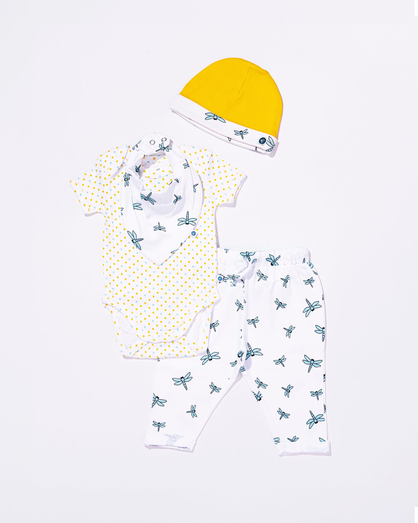 DRAGONFLY - Half Sleeve - Organic Baby Romper - Set of 3