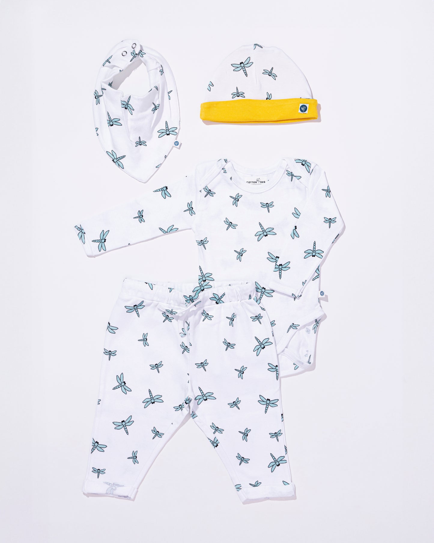 DRAGONFLY - Full Sleeve - Organic Baby Romper - Set of 3