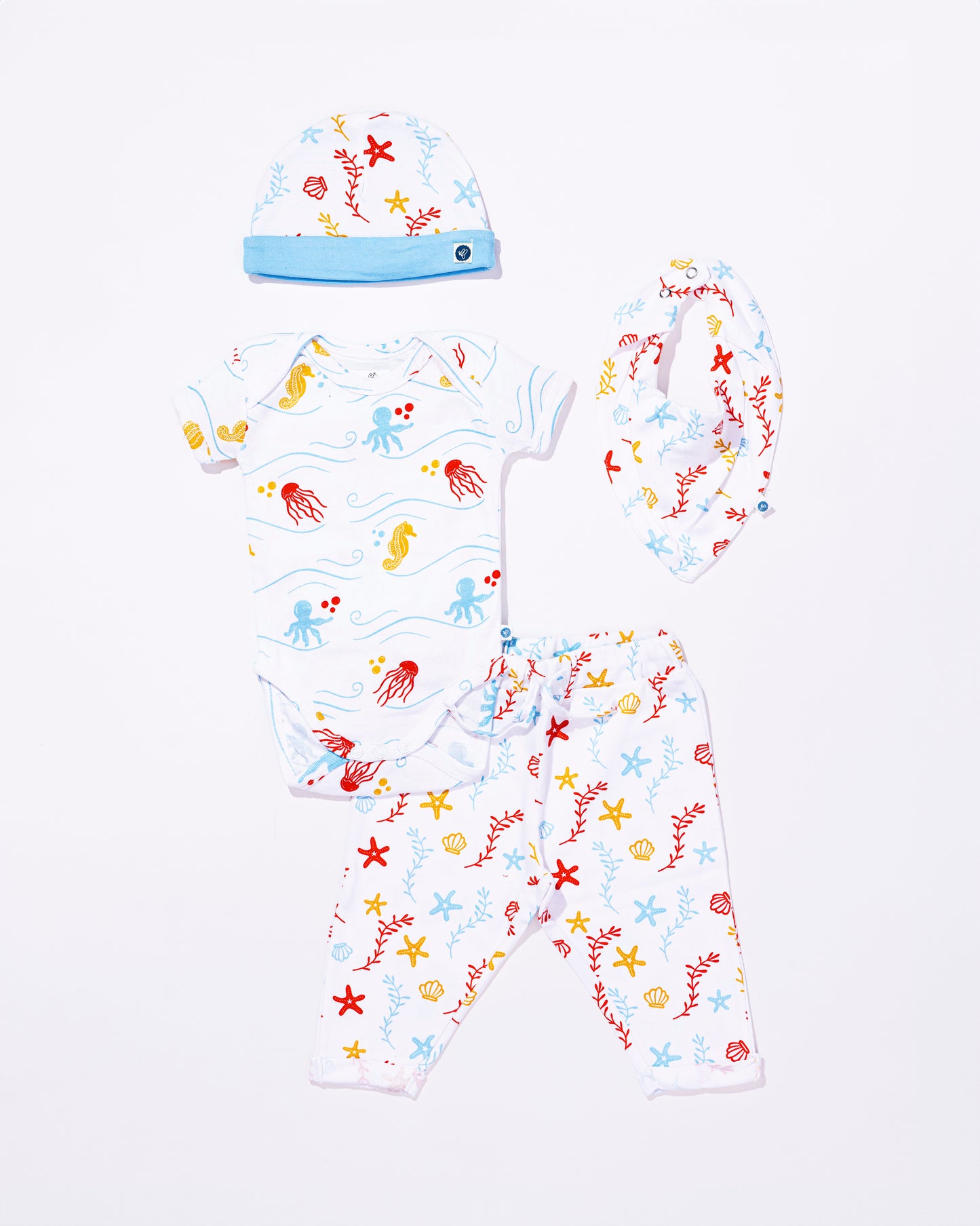 SEA WORLD - Half Sleeve - Organic Baby Romper - Set of 3
