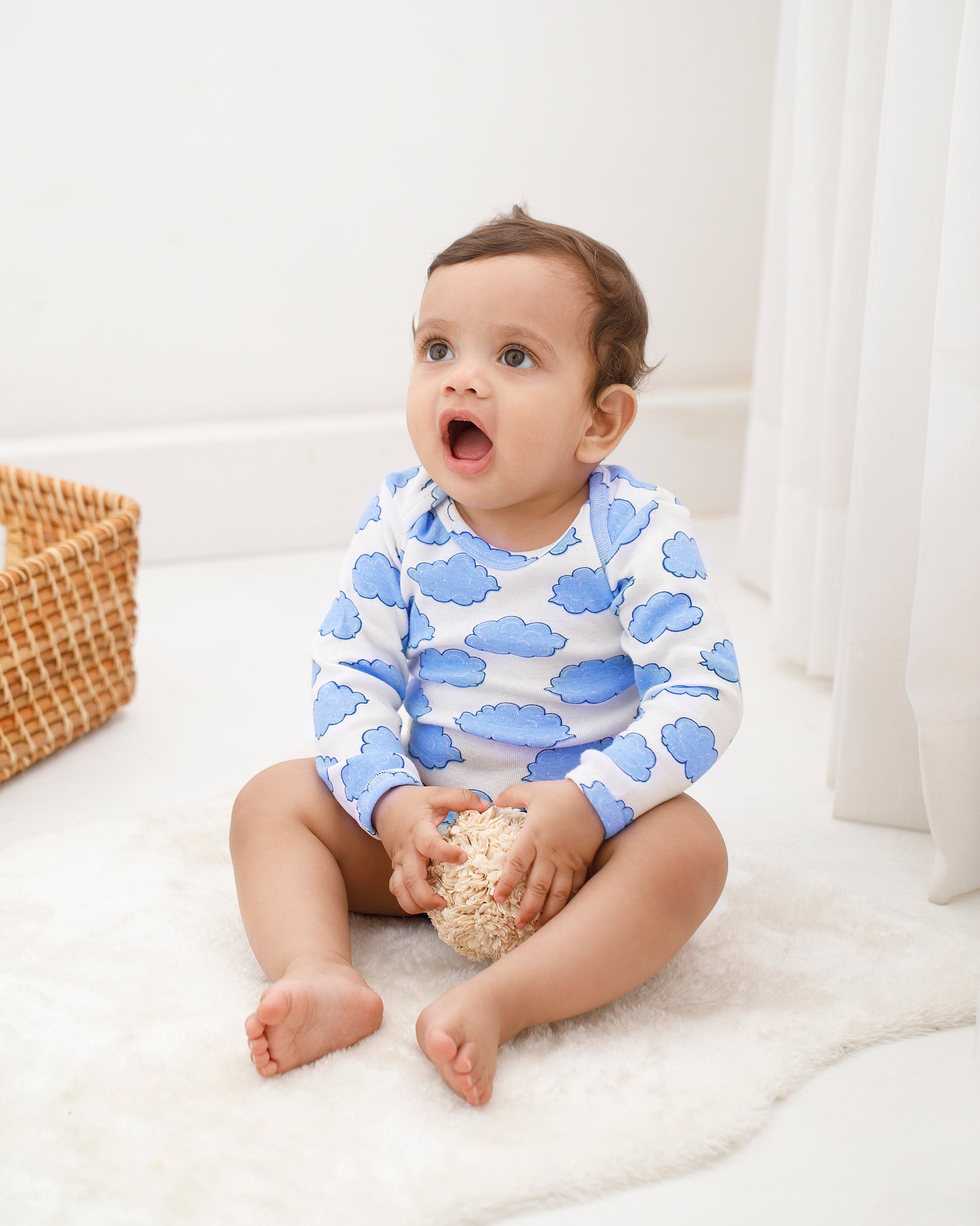 CLOUDS - Full sleeve - Organic Baby Romper - Set of 3