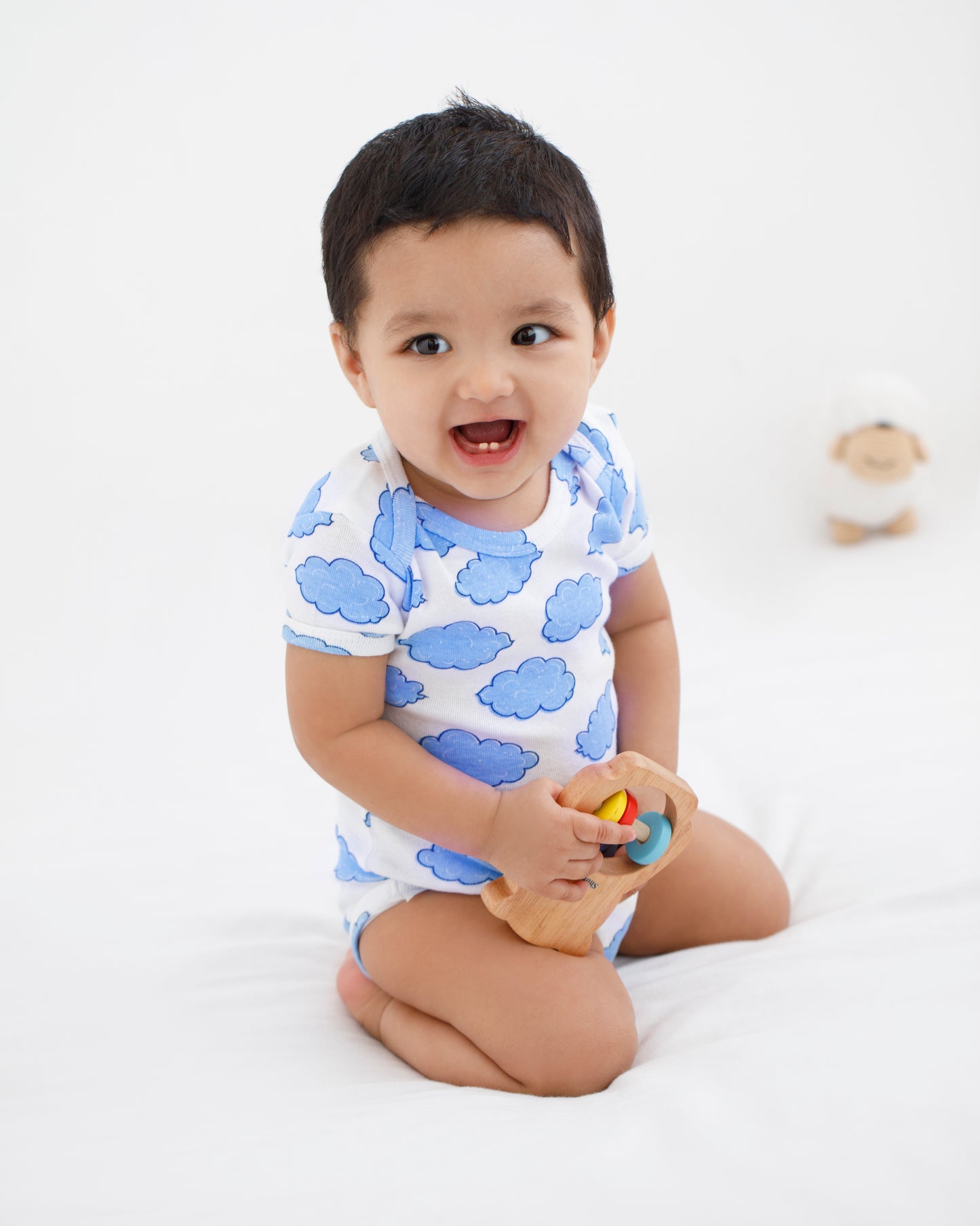 CLOUDS - Half sleeve - Organic Baby Romper - Set of 3