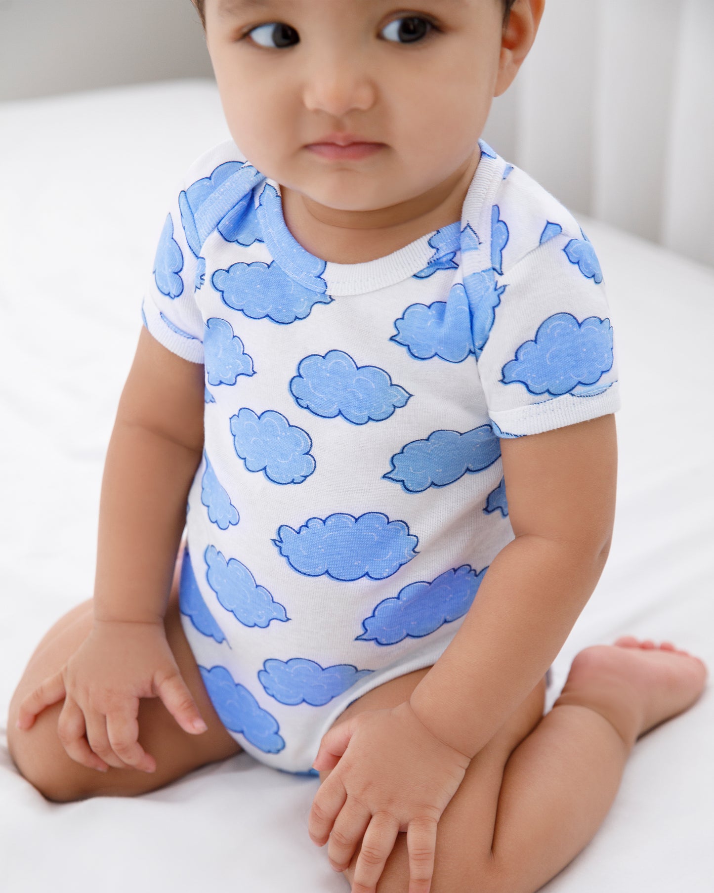 CLOUDS - Half sleeve - Organic Baby Romper - Set of 3