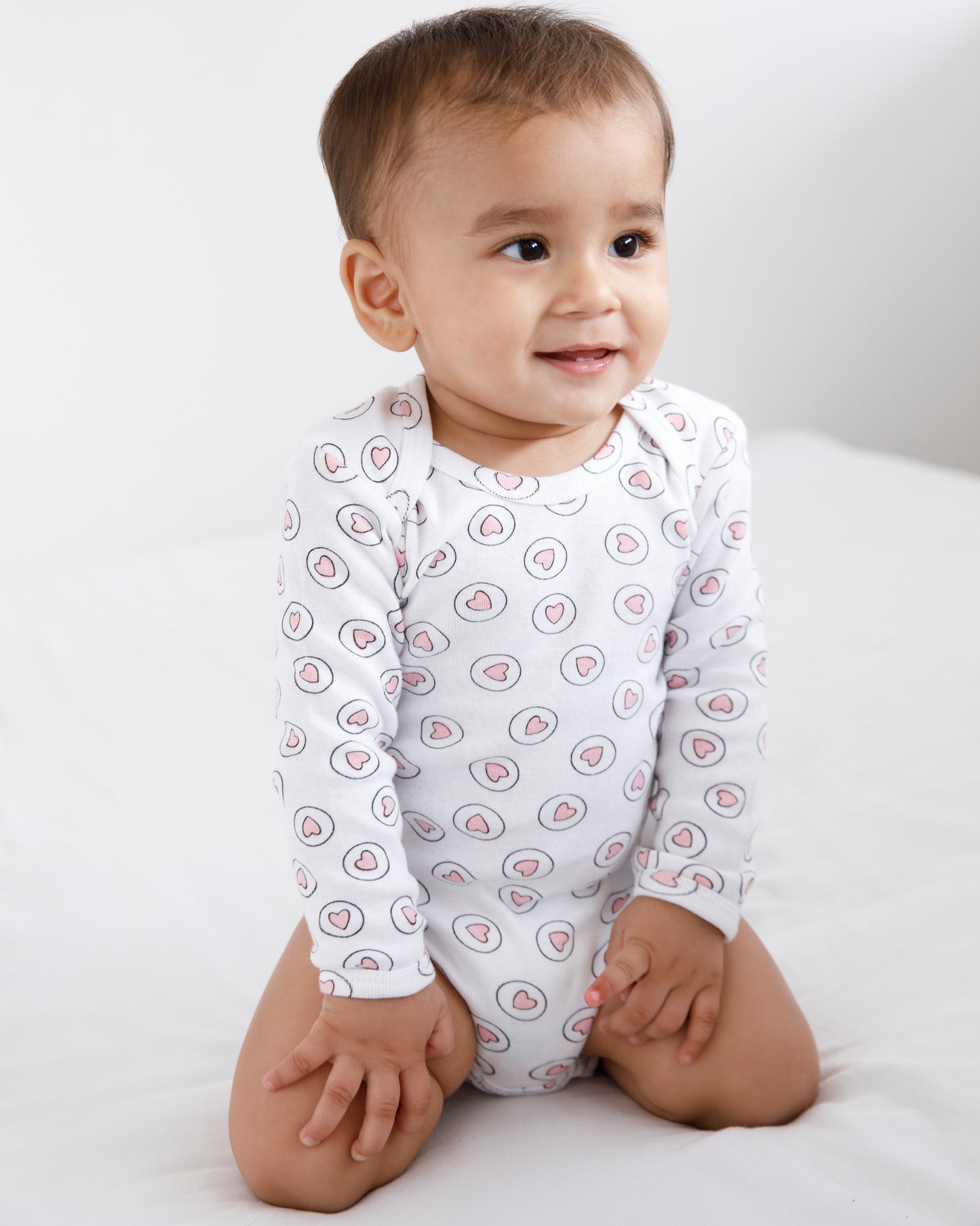 HEARTS - Full sleeve - Organic Baby Romper - Set of 3