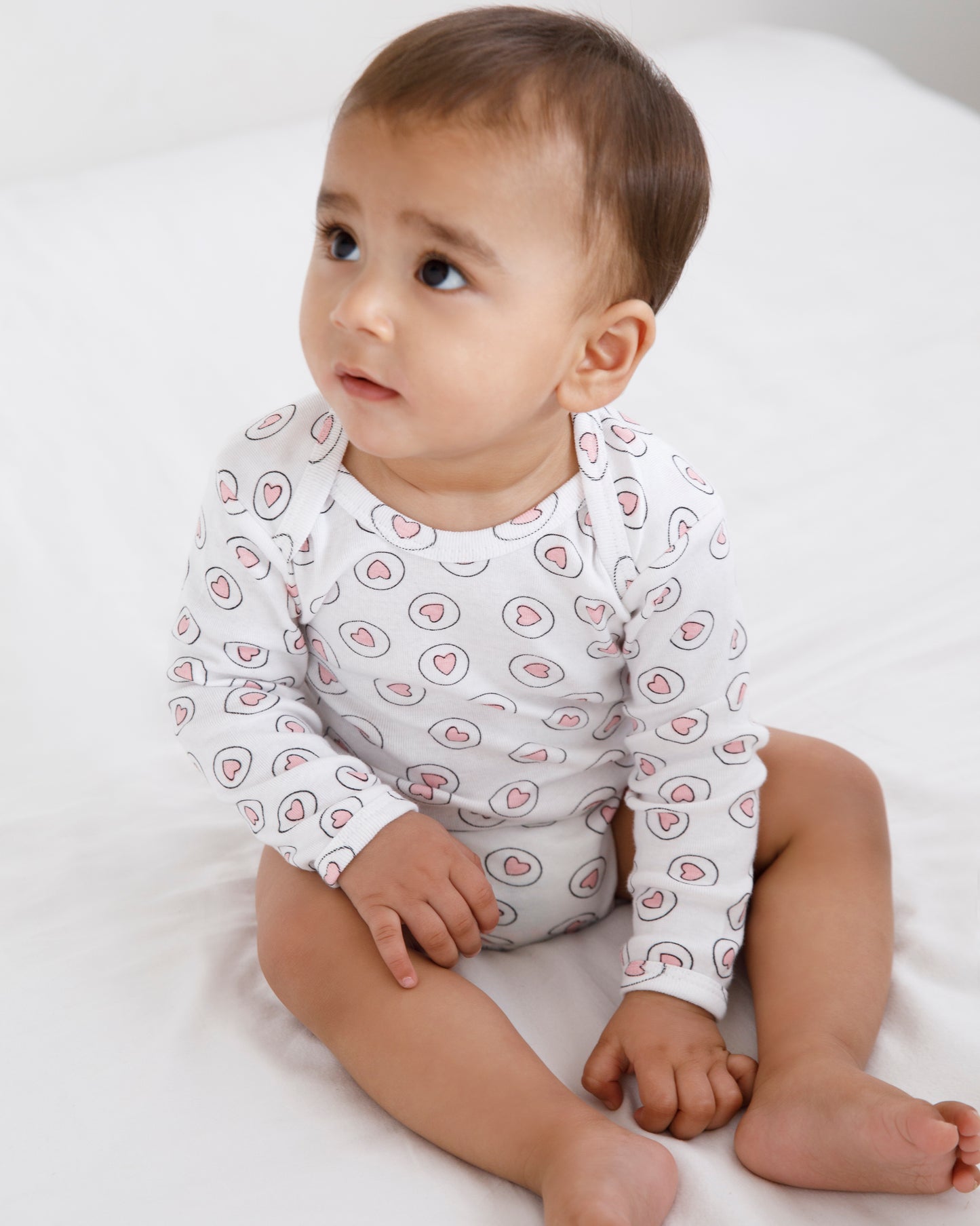 HEARTS - Full sleeve - Organic Baby Romper - Set of 3