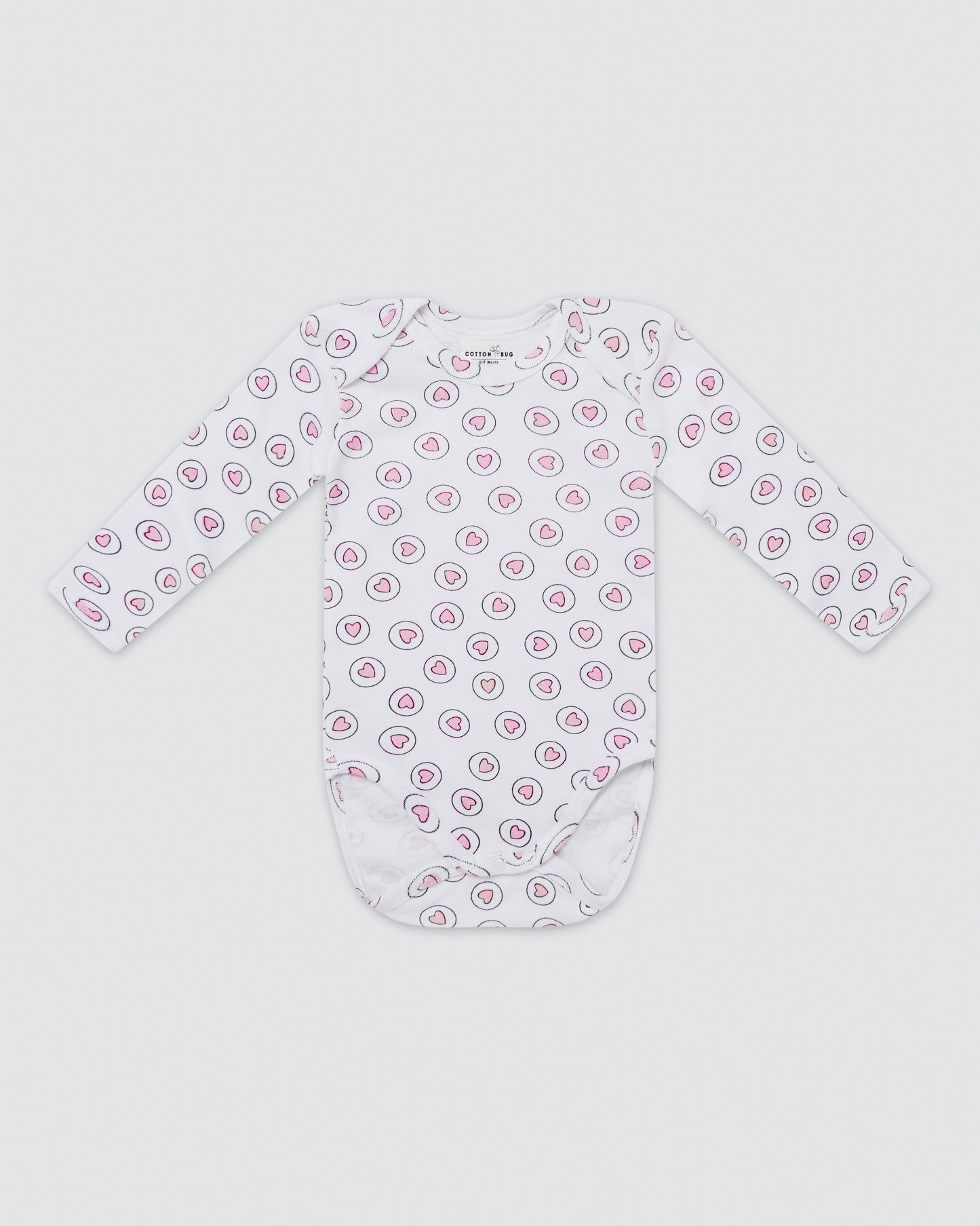HEARTS - Full sleeve - Organic Baby Romper - Set of 3
