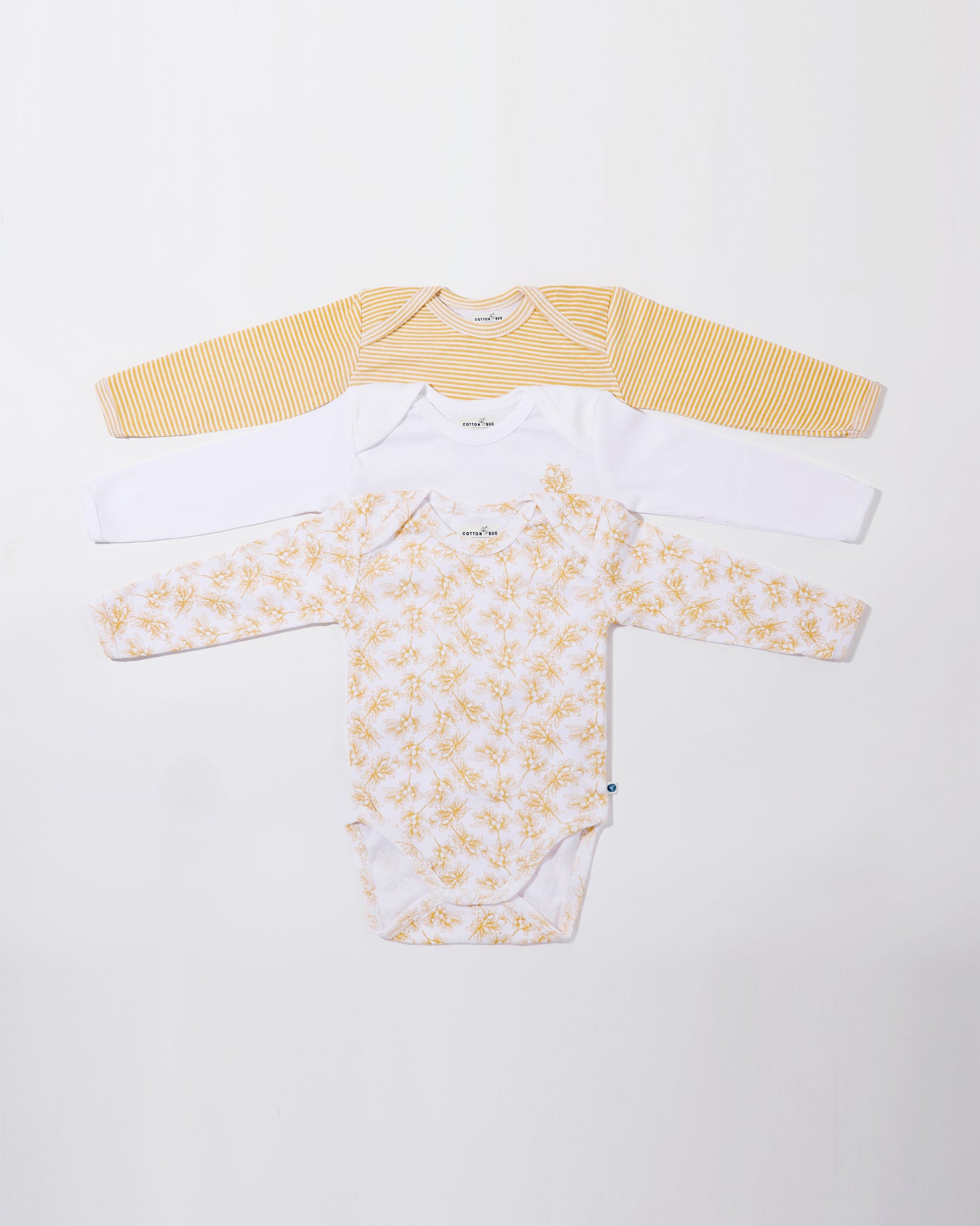 OLIVE - Full Sleeve - Organic Baby Romper - Set of 3