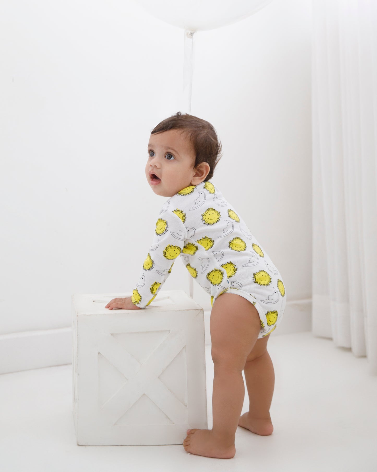 SUN & MOON - Full sleeves - Organic Baby Romper - Set of 3