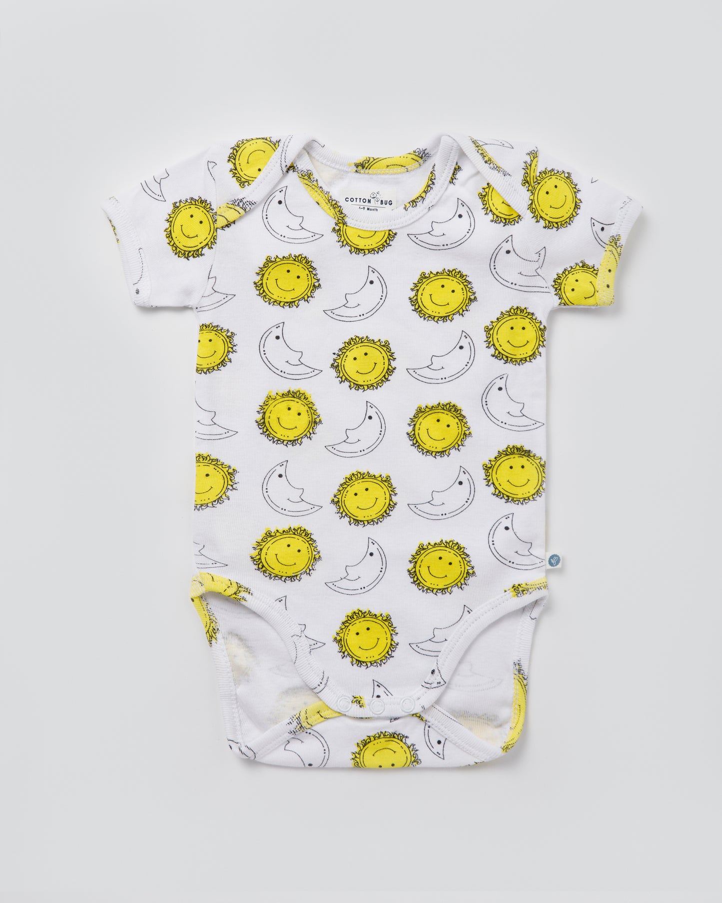 SUN & MOON - Half Sleeves - Organic Baby Romper - Set of 3
