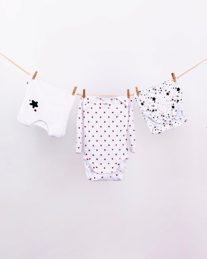 STARS - Full Sleeve - Organic Baby Romper - Set of 3