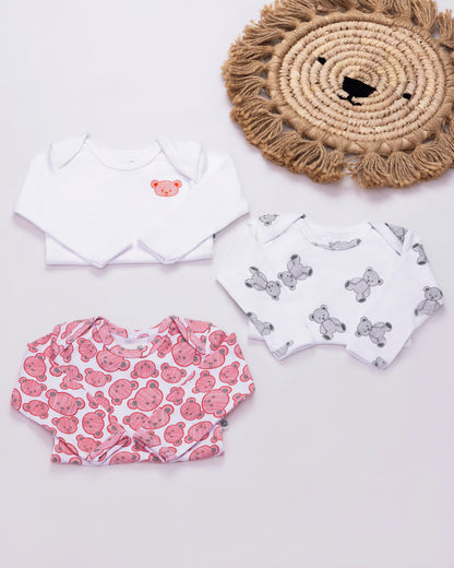 TEDDY - Full Sleeve - Organic Baby Romper - Set of 3