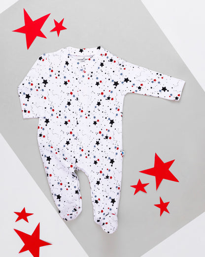 STARS - Full Pyjama Organic Baby Romper
