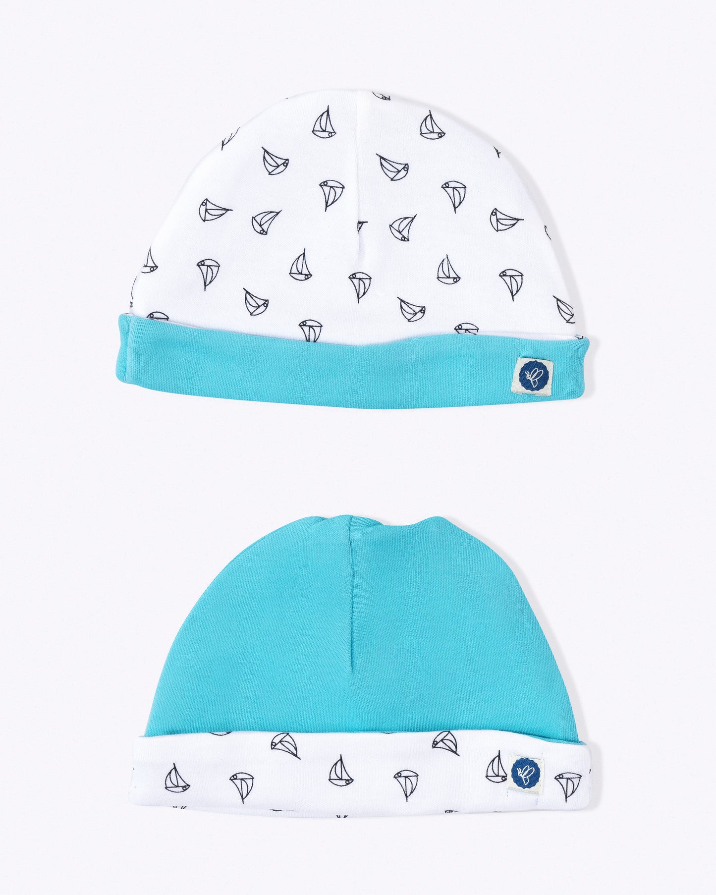 ANCHOR - Organic Baby Cotton Caps - Set of 2
