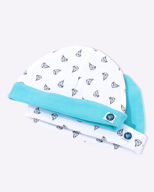 ANCHOR - Organic Baby Cotton Caps - Set of 2