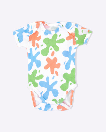 ART SPLASH - Half Sleeve - Organic Baby Romper - Set of 3