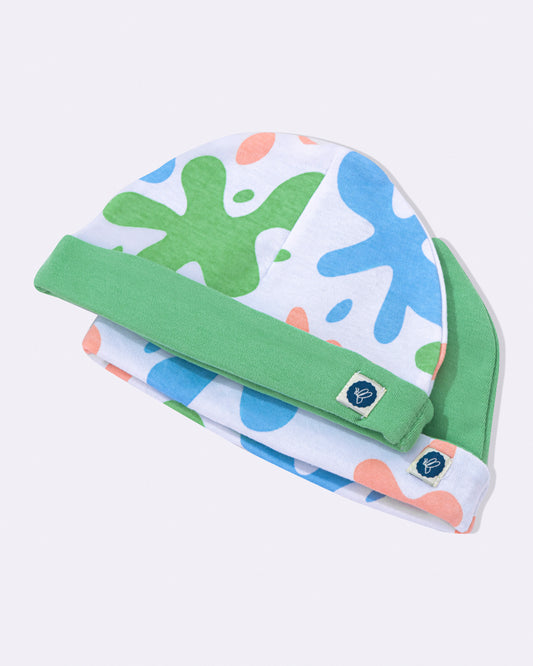 ART SPLASH - Organic Baby Cotton Caps - Set of 2