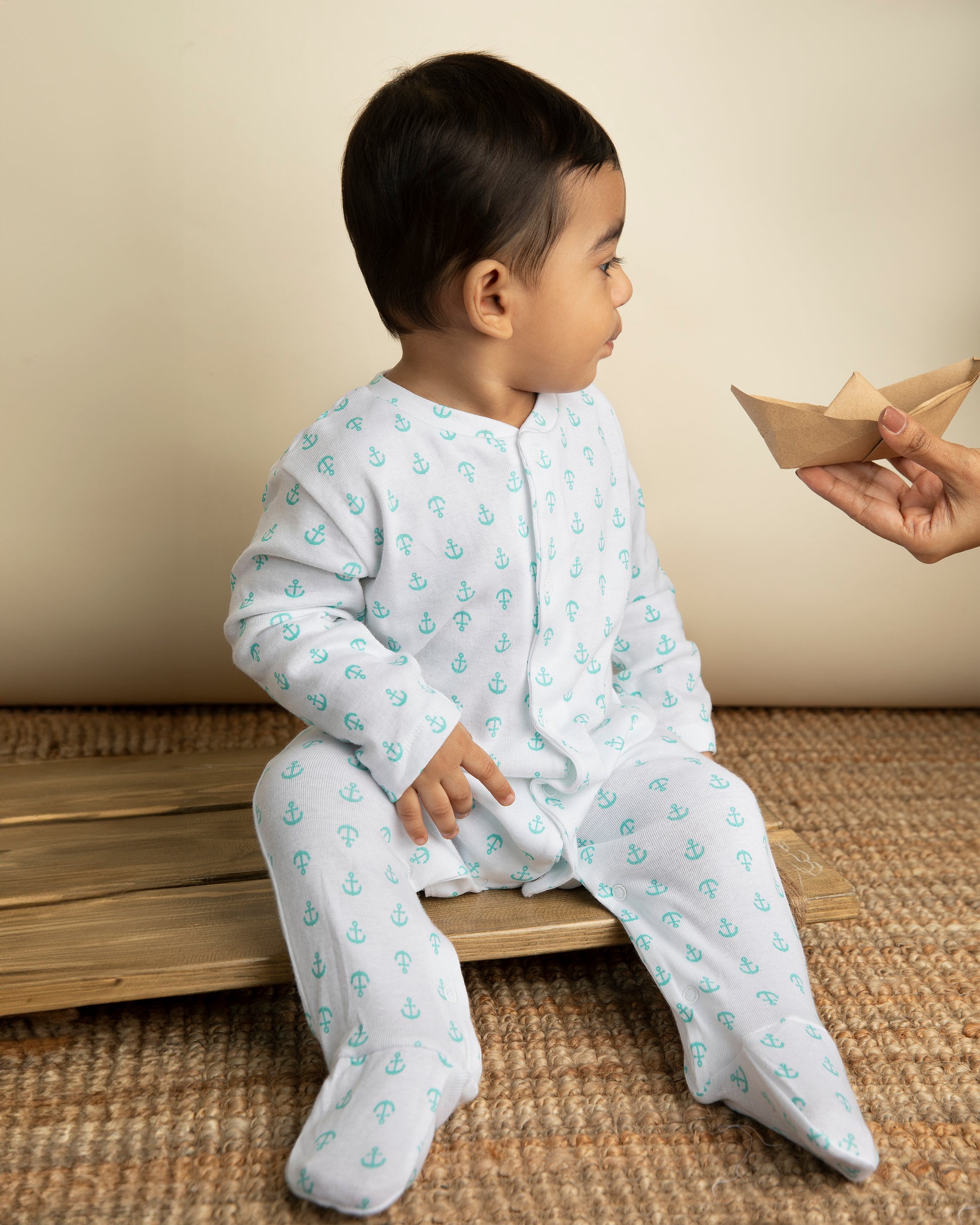 ANCHOR Full Pyjama Organic Baby Romper