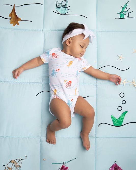 SEA WORLD - Half Sleeve - Organic Baby Romper - Set of 3