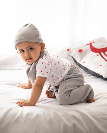STARS - Half Sleeve - Organic Baby Romper - Set of 3