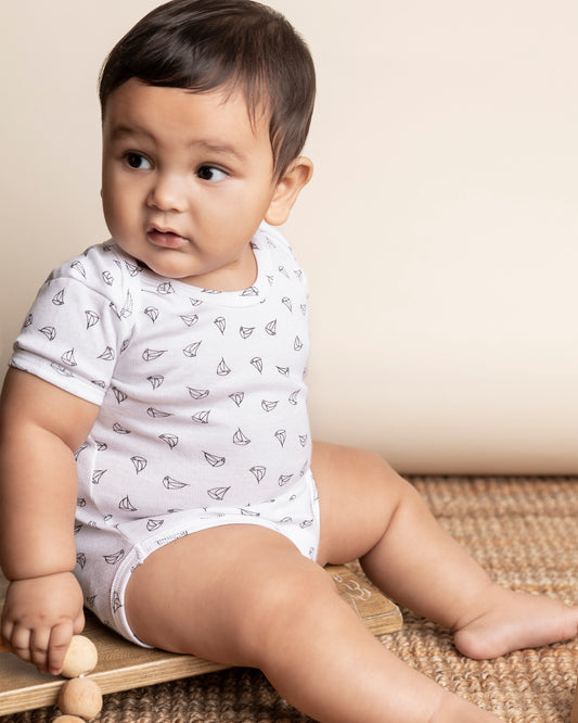 ANCHOR - Half Sleeve - Organic Baby Romper - Set of 3