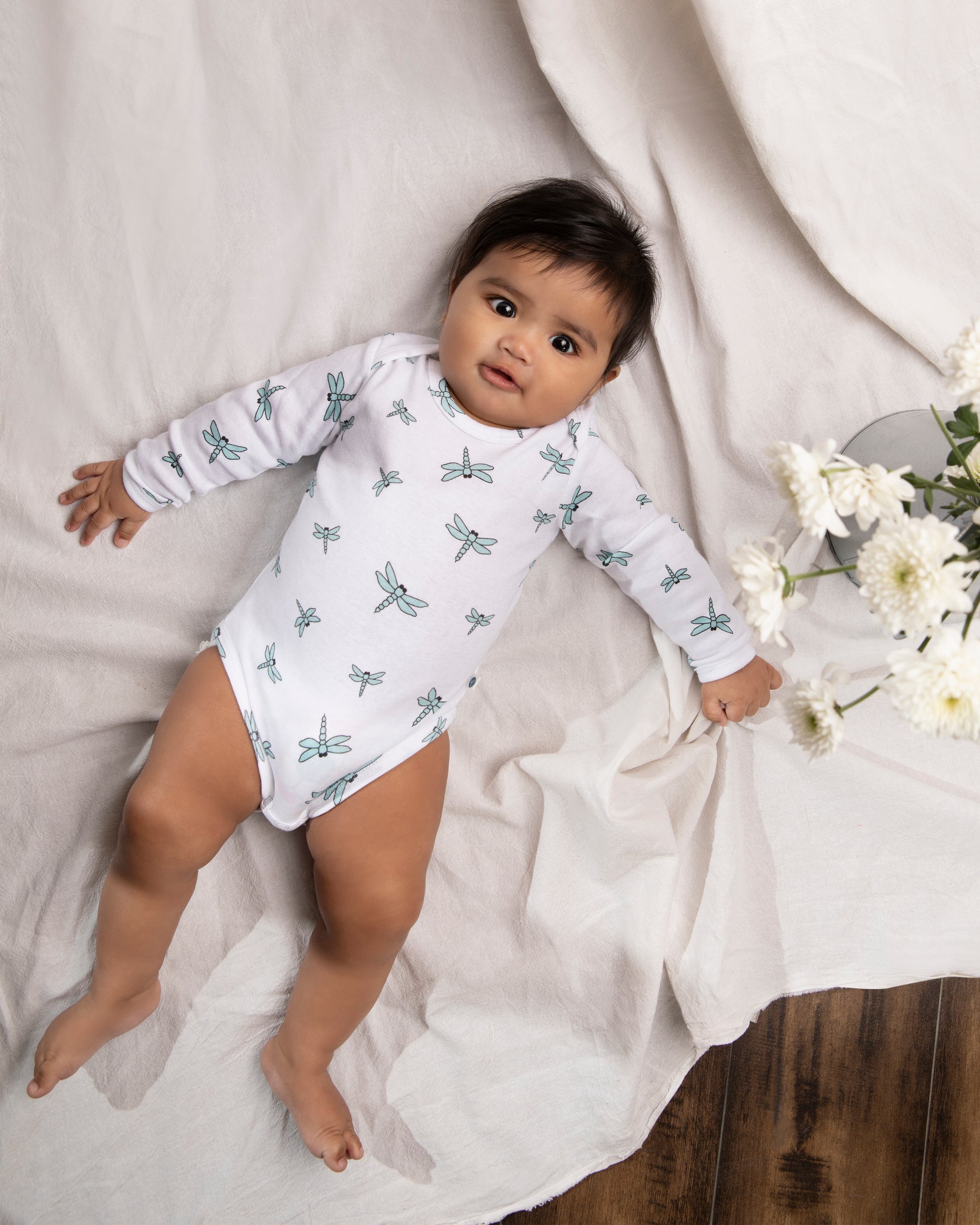 DRAGONFLY Full Sleeve Organic Baby Romper Set of