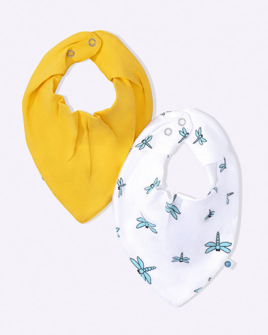 DRAGONFLY - Organic Baby Cotton Bibs - Set of 2