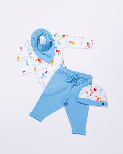 SEA WORLD - Full Sleeve - Organic Baby Romper - Set of 3