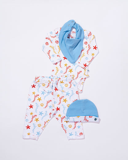 SEA WORLD - Full Sleeve - Organic Baby Romper - Set of 3