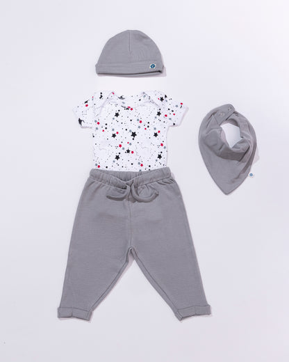 STARS - Half Sleeve - Organic Baby Romper - Set of 3