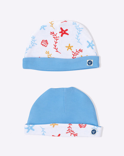 SEA WORLD - Organic Baby Cotton Caps - Set of 2