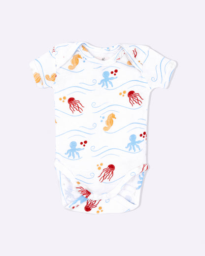 SEA WORLD - Half Sleeve - Organic Baby Romper - Set of 3