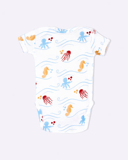 SEA WORLD - Half Sleeve - Organic Baby Romper - Set of 3