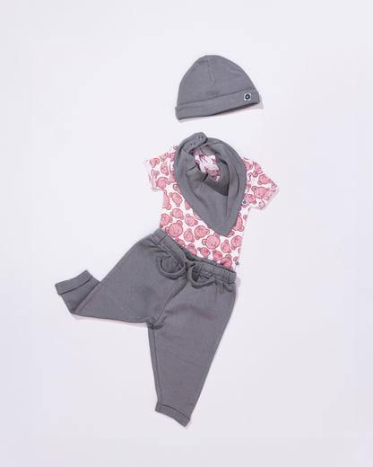 TEDDY - Half Sleeve - Organic Baby Romper - Set of 3