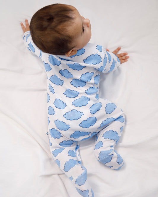 CLOUDS - Full Pyjama Organic Baby Romper