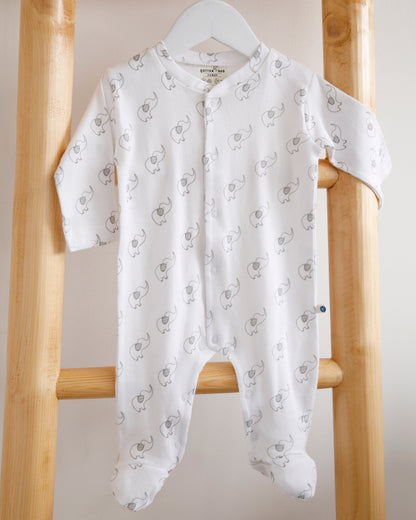 ELEPHANT - Full Pyjama Organic Baby Romper