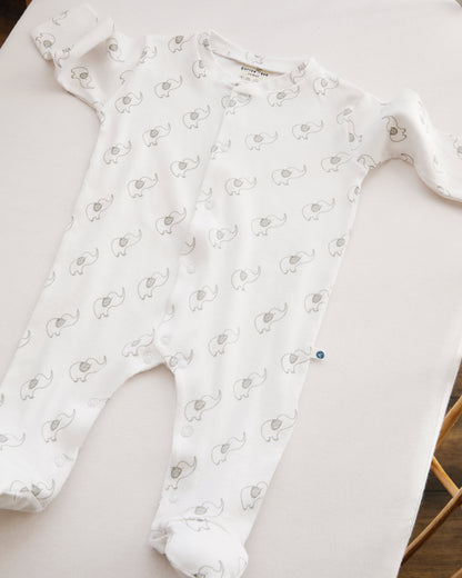 ELEPHANT - Full Pyjama Organic Baby Romper